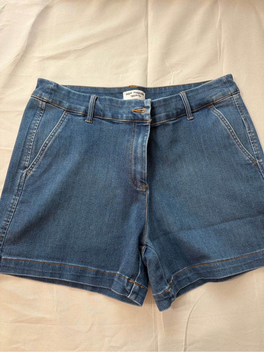 Paper Denim & Cloth Blue Denim Shorts with Front Pockets